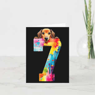 Tarjeta Cumpleaños 7 Años Dachshund Perro