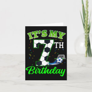 Tarjeta Cumpleaños 7 Fútbol Niño Niña Niños Deportes Fútbo
