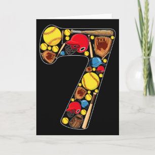 Tarjeta Cumpleaños 7 niñas tema Softll 7 años de edad cump