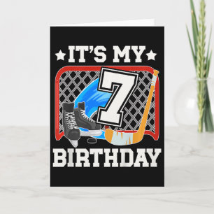 Tarjeta Cumpleaños 7 niños Hockey sobre hielo Niño 7 años 