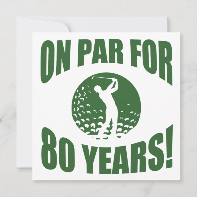 Tarjeta Cumpleaños 80 de Golfer (Anverso)