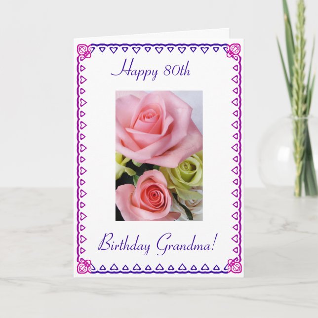 Tarjeta Cumpleaños 80 de la abuela (Anverso)