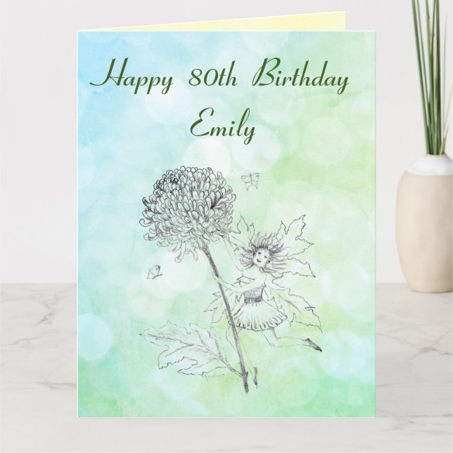 Tarjeta Cumpleaños 80 personalizado (Anverso)