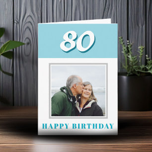 Tarjeta Cumpleaños 80 personalizado con foto