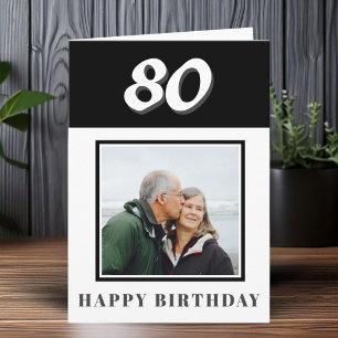Tarjeta Cumpleaños 80 personalizado con foto