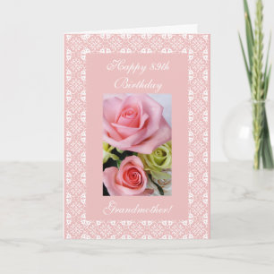 Tarjeta Cumpleaños 89 de la abuela - rosa