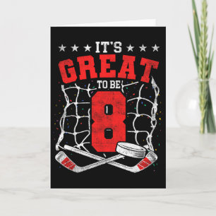 Tarjeta Cumpleaños 8 Amantes del Hockey Es Genial Cumplir 