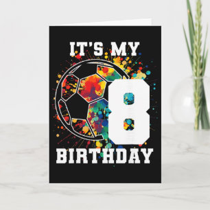 Tarjeta Cumpleaños 8 Fútbol Infantil Fiesta de Cumpleaños