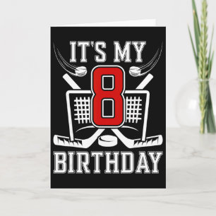 Tarjeta Cumpleaños 8 Hockey sobre hielo Niño de 8 años Hoc