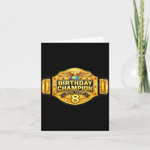 Tarjeta cumpleaños 8 luchador campeón de lucha libre infan