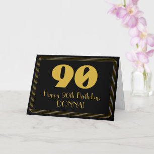 Tarjeta Cumpleaños 90: Aspecto inspirado en el Art Deco "9
