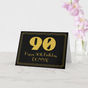 Tarjeta Cumpleaños 90: Aspecto inspirado en el Art Deco "9