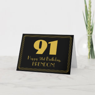 Tarjeta Cumpleaños 91: Aspecto inspirado en el Art Deco "9