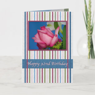 Tarjeta Cumpleaños 92, Rosa Roja