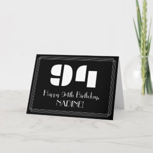 Tarjeta Cumpleaños 94: Aspecto inspirado en el Art Deco "9