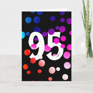Tarjeta Cumpleaños 95 Arcoíris de puntos en negro