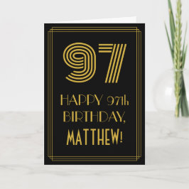 Tarjeta Cumpleaños 97: Aspecto inspirado en Art Deco "97"