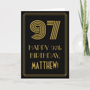 Tarjeta Cumpleaños 97: Aspecto inspirado en Art Deco "97"