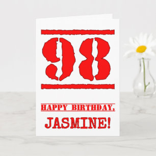 Tarjeta Cumpleaños 98: Diversión, Estampado de goma roja