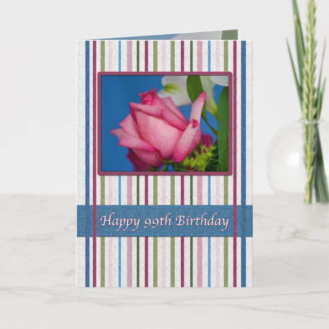 Tarjeta Cumpleaños 99, Rosa Roja (Anverso)