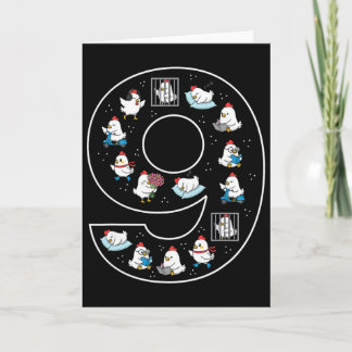 Tarjeta Cumpleaños 9 9 años Pollo Niños Niñas Granjero