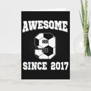 Tarjeta Cumpleaños 9 Fútbol 9 Años Increíble Desde 2017