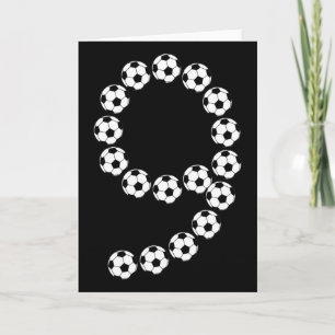 Tarjeta Cumpleaños 9 Fútbol Fútbol Niños 9 Nueve Años 