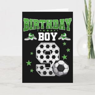 Tarjeta Cumpleaños 9 Fútbol Niño 9 Años Deporte 9 años Niñ