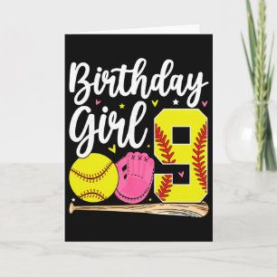 Tarjeta Cumpleaños 9 niña suave Noveno cumple 9 años nueve