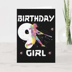Tarjeta Cumpleaños 9 suave Nine 9 años de edad niña 