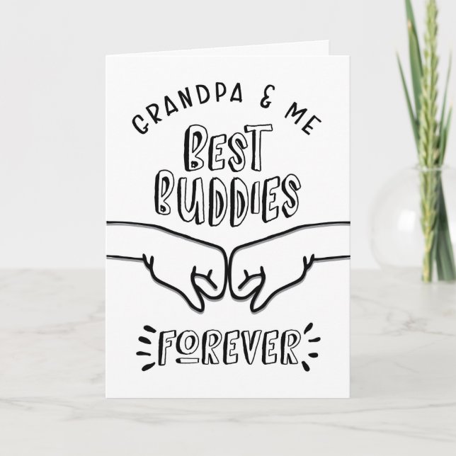 Tarjeta Cumpleaños - abuelo y yo, los mejores compinches (Anverso)