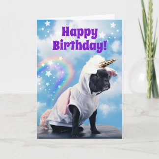 Tarjeta Cumpleaños adolescente de unicornio lindo que se e