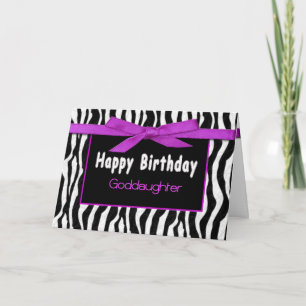 Tarjeta Cumpleaños, ahijada, CEBRA, ARCO de FUSCHIA