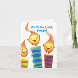 Tarjeta Cumpleaños alegre de las velas de los niños