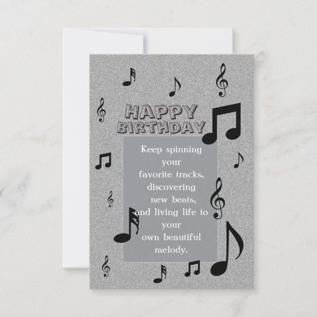 Tarjeta Cumpleaños Amante de la Música (Anverso)