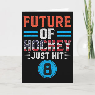 Tarjeta Cumpleaños Amante del Hockey 8 Años Niño Cumpleaño