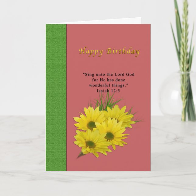 Tarjeta Cumpleaños, amarillas, religiosas (Anverso)