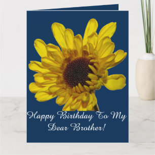 Tarjeta Cumpleaños amarillo de Brother de los estampados