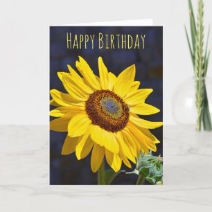 Tarjeta Cumpleaños amarillo del girasol