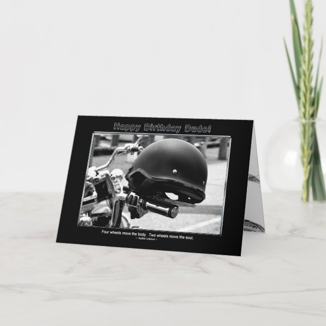 Tarjeta Cumpleaños - Amigo - Amigo - Biker (Anverso)