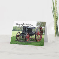 Cumpleaños antiguo del tractor