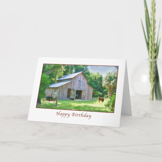 Tarjeta Cumpleaños, antiguo granero (Anverso)
