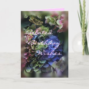 Tarjeta Cumpleaños atrasado - hortensia 5409-personalizar
