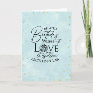 Tarjeta Cumpleaños atrasado minimalista cuñado