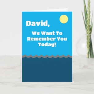 Tarjeta Cumpleaños azul cielo y azul marino lindo