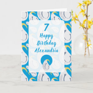 Tarjeta Cumpleaños azul y blanco de Albatross