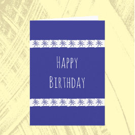 Tarjeta Cumpleaños azul y blanco divertido