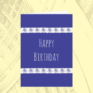 Tarjeta Cumpleaños azul y blanco divertido