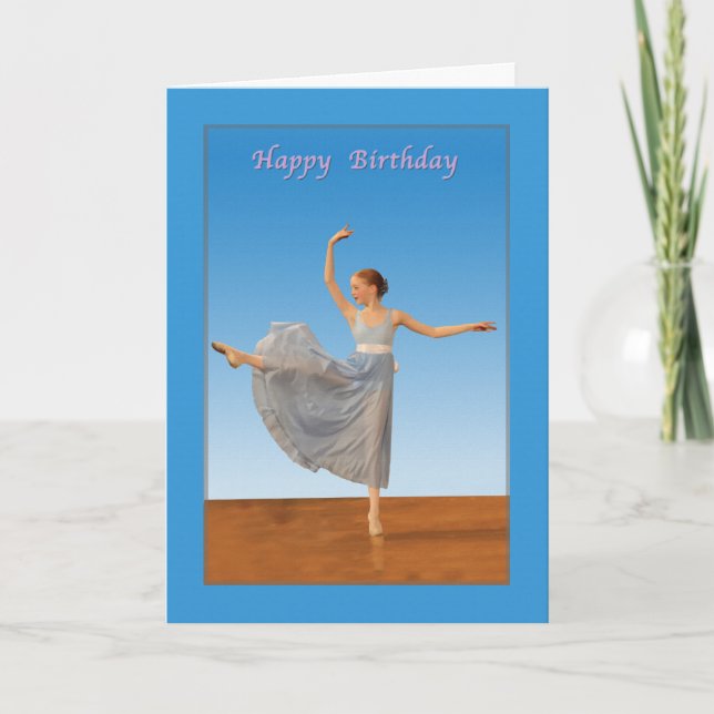 Tarjeta Cumpleaños, bailarín de ballet (Anverso)