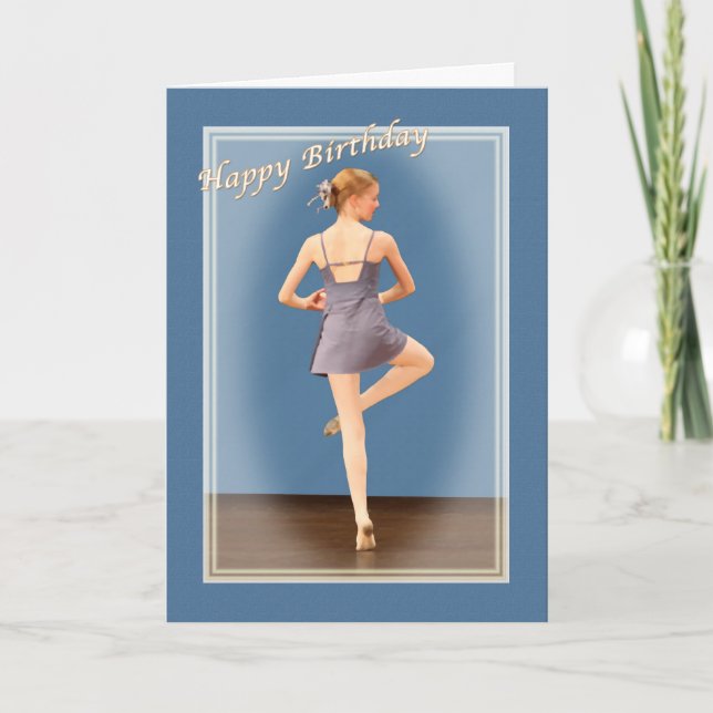 Tarjeta Cumpleaños, bailarina de ballet (Anverso)